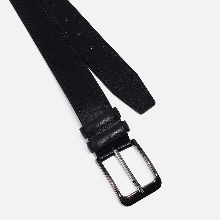 Ремень мужской, ширина 4 см, винт, пряжка металл, цвет чёрный Ремень мужской, ширина 4 см, винт, пряжка металл, цвет чёрный