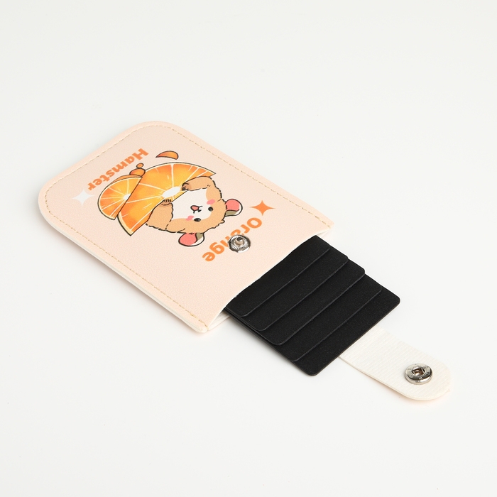 Картхолдер на кнопке, цвет оранжевый Картхолдер на кнопке, цвет оранжевый