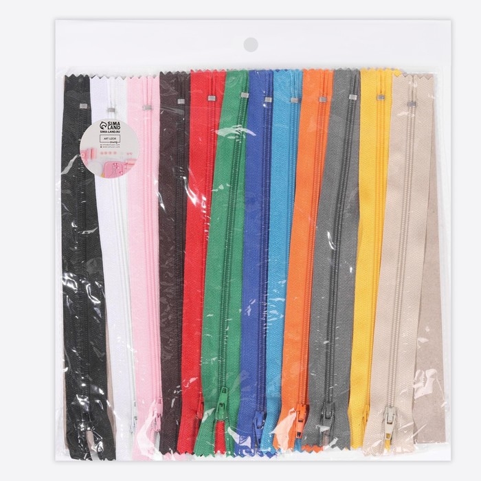 Набор молний «Спираль», №3, неразъёмные, 20 см, 12 шт, цвет разноцветный Набор молний «Спираль», №3, неразъёмные, 20 см, 12 шт, цвет разноцветный