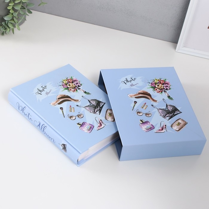 Фотоальбом на 200 фото 10х15 см Фотоальбом на 200 фото 10х15 см "Женские аксессуары" в коробке МИКС 5х20,5х26,5 см