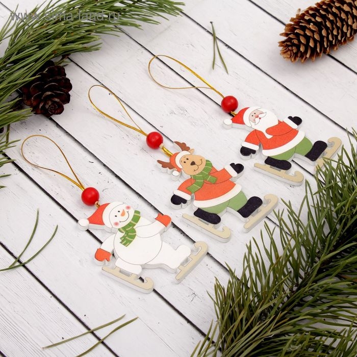 Подвеска новогодняя Подвеска новогодняя "Весёлые катания", МИКС, односторонняя