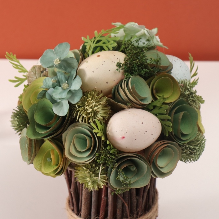 Декор Декор "Пасхальный зелёный букет" 20х20х22 см