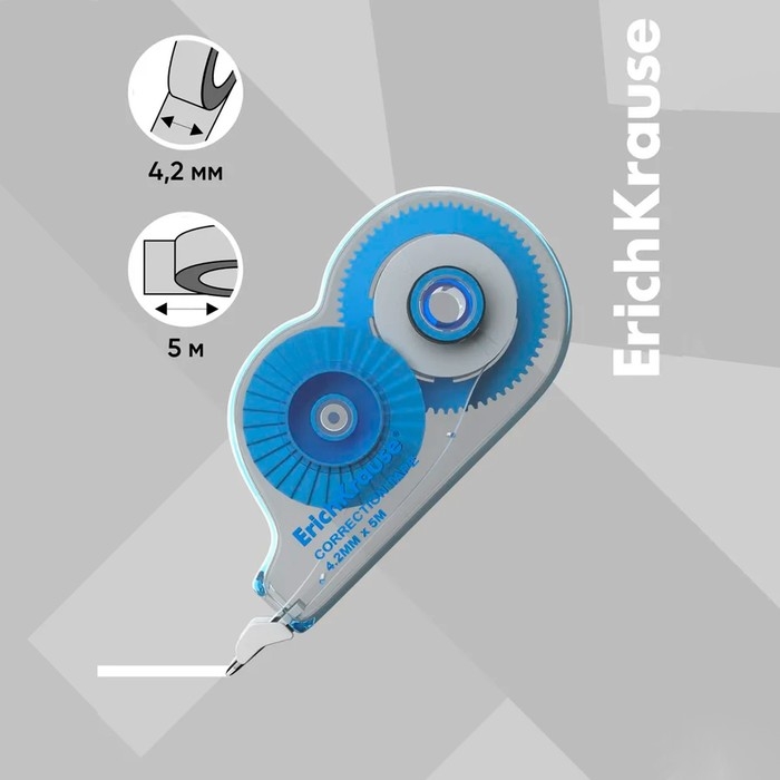 Корректирующая лента 4,2 мм х 5 м, ErichKrause Arctic white, супер-белая, европодвес Корректирующая лента 4,2 мм х 5 м, ErichKrause Arctic white, супер-белая, европодвес