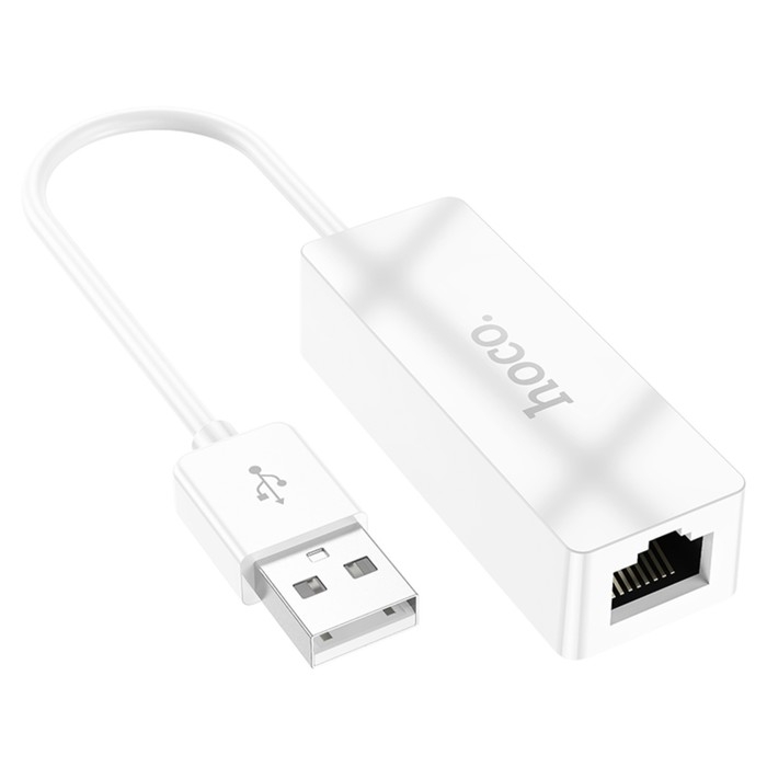 Адаптер Hoco UA22, USB-A - ethernet (100 Mб), 15 см, белый Адаптер Hoco UA22, USB-A - ethernet (100 Mб), 15 см, белый