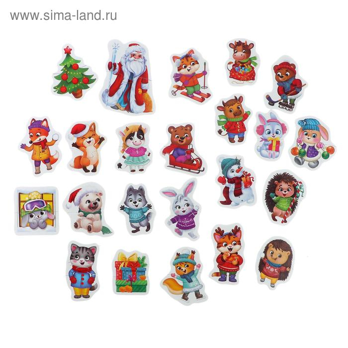 Макси-пазлы в металлической коробке «Весёлый Новый год», 46 деталей Макси-пазлы в металлической коробке «Весёлый Новый год», 46 деталей