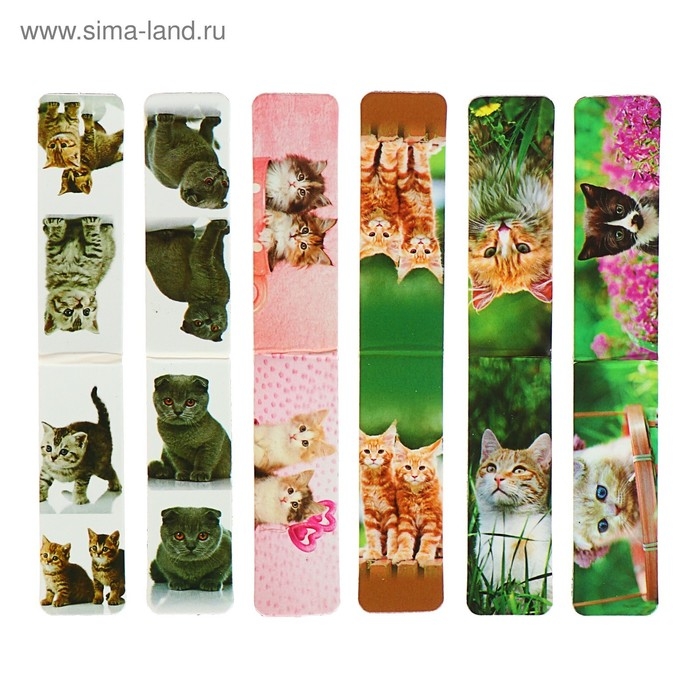 Набор закладок магнитных 6 штук Набор закладок магнитных 6 штук "Котята", ассорти