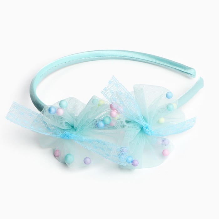 Ободок для волос голубой, цветы, 11 см, Холодное сердце Ободок для волос голубой, цветы, 11 см, Холодное сердце