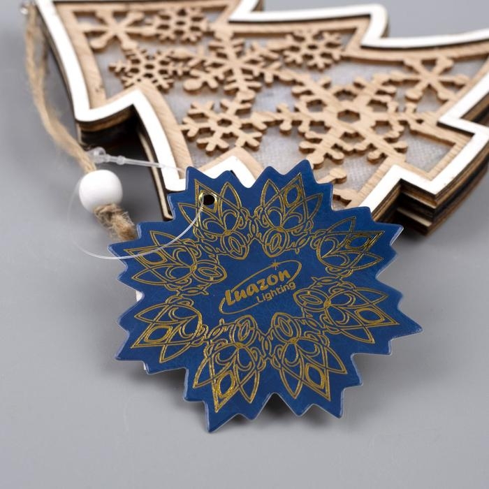 Ёлочная игрушка «Ёлочка в снежинках», от батареек, свечение тёплое белое Ёлочная игрушка «Ёлочка в снежинках», от батареек, свечение тёплое белое