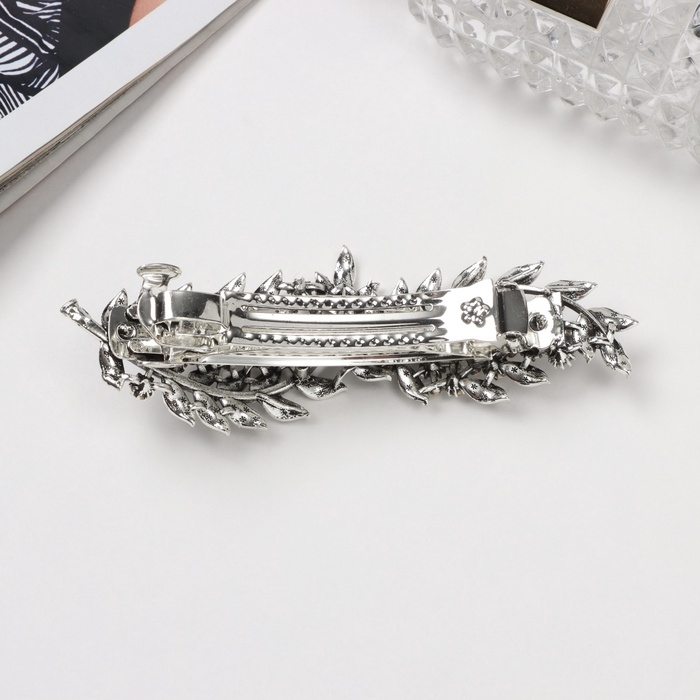 Заколка-автомат Заколка-автомат "Шерри" листья, 10 см, серебро