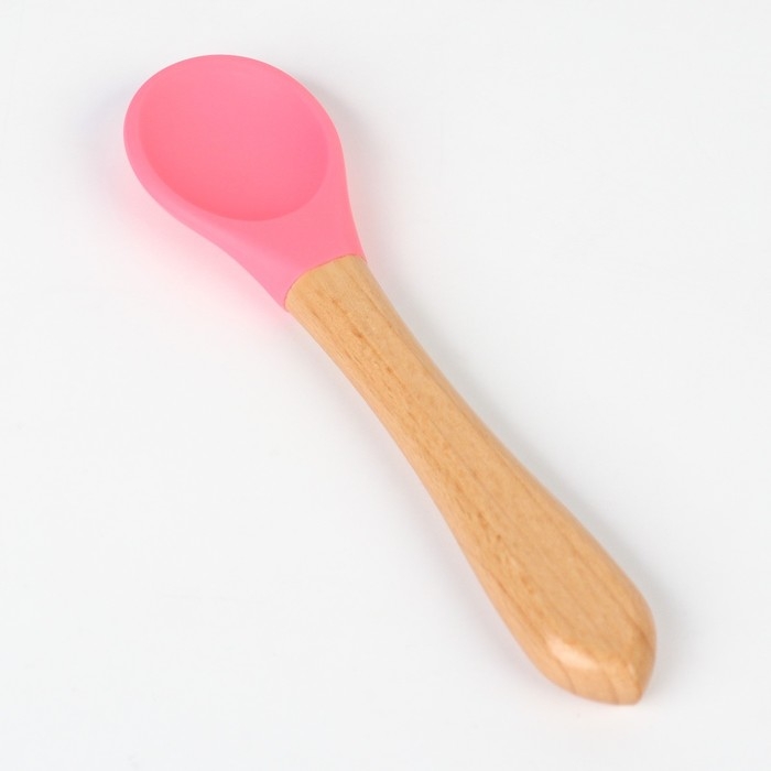 Тарелка детская на присоске, ложка, Крошка Я, цвет розовый Тарелка детская на присоске, ложка, Крошка Я, цвет розовый