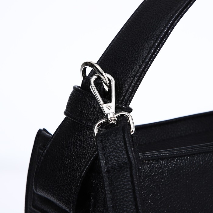 Сумка-тоут TEXTURA на молнии, маленький размер, цвет чёрный