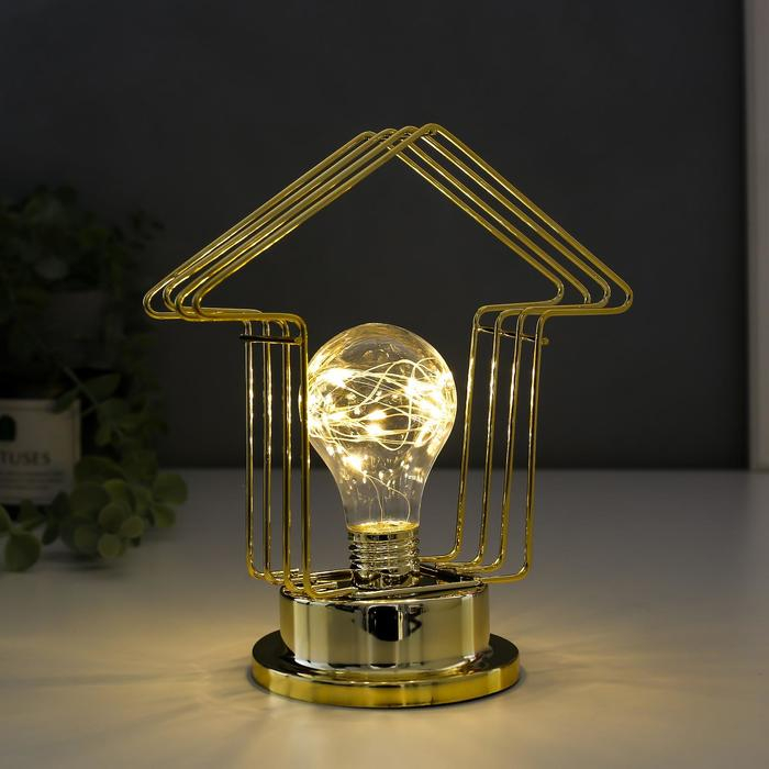 Ночник лофт 16459/1 LED от батареек 3хАА золото 10х10х20 см RISALUX Ночник лофт 16459/1 LED от батареек 3хАА золото 10х10х20 см RISALUX