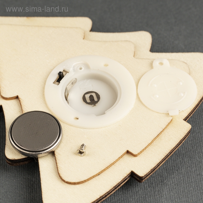 Ёлочная игрушка «Ёлочка с Дедом Морозом», от батареек, свечение тёплое белое Ёлочная игрушка «Ёлочка с Дедом Морозом», от батареек, свечение тёплое белое