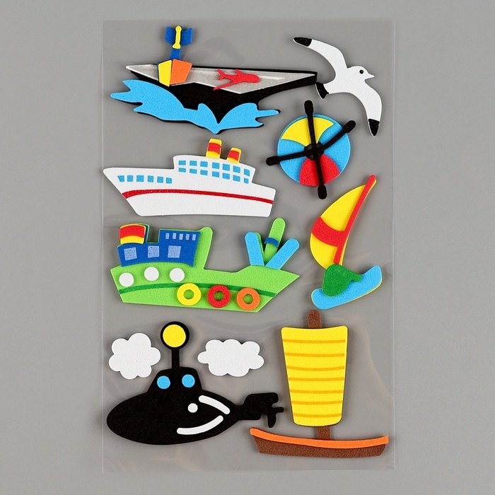 Набор наклеек из EVA  Набор наклеек из EVA "Водный мир", 10 шт