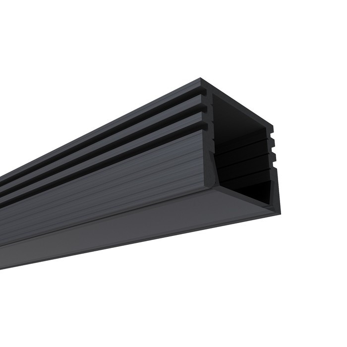 Алюминиевый профиль Apeyron, 16х12 мм, накладной, 2 м, черный рассеиватель, аксессуары Алюминиевый профиль Apeyron, 16х12 мм, накладной, 2 м, черный рассеиватель, аксессуары