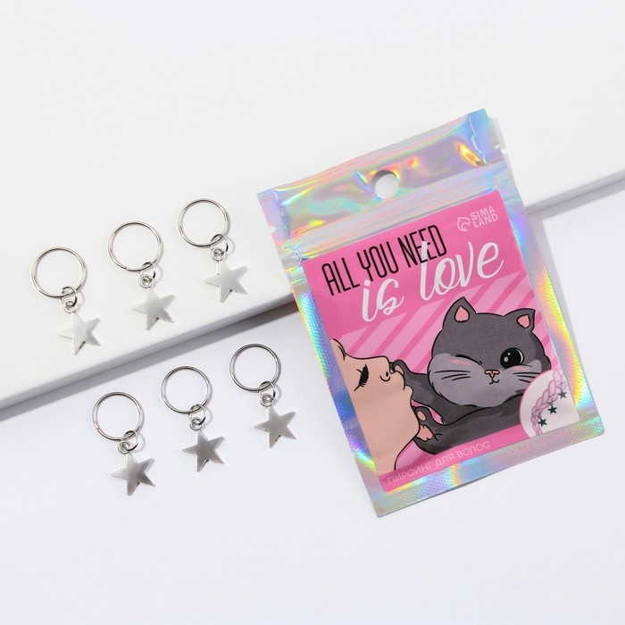 Заколки пирсинг для волос «All you need is love», 6 шт. Заколки пирсинг для волос «All you need is love», 6 шт.