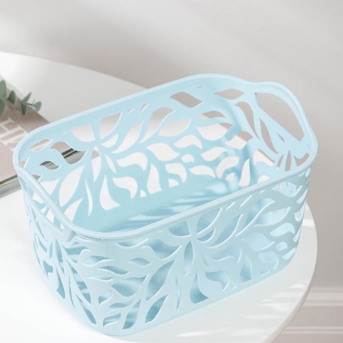 Корзинка для хранения «Листья», пластик, 23,5×16,5×13,5 см, цвет МИКС Корзинка для хранения «Листья», пластик, 23,5×16,5×13,5 см, цвет МИКС