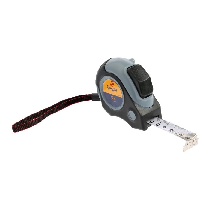 Рулетка ТУНДРА, двухкомпонентный корпус, автостоп, магнитный зацеп, 5 м х 19 мм Рулетка ТУНДРА, двухкомпонентный корпус, автостоп, магнитный зацеп, 5 м х 19 мм