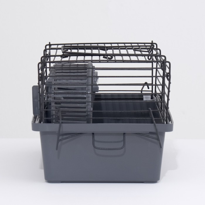 Клетка-мини для грызунов Клетка-мини для грызунов "Пижон" №1-1, с наполнением, 27 х 15 х 13 см, серая