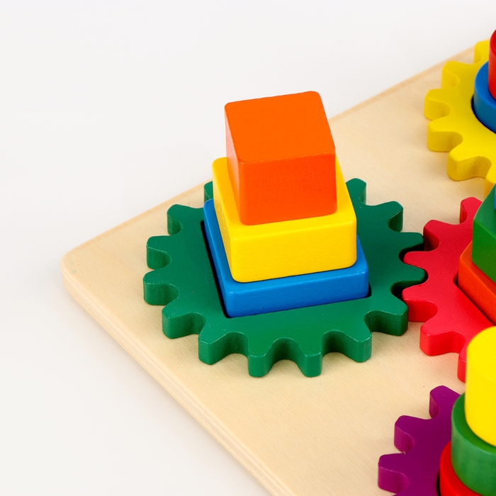 Деревянная пирамидка «Шестерёнка» 23,5 × 23,5 × 8 см Деревянная пирамидка «Шестерёнка» 23,5 × 23,5 × 8 см