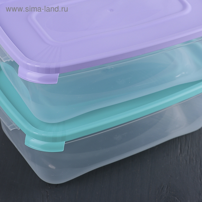 Контейнер для продуктов «Каскад», 2,2 л, прозрачный, крышка микс Контейнер для продуктов «Каскад», 2,2 л, прозрачный, крышка микс