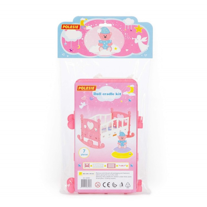 Кроватка-качалка для кукол сборная, 7 элементов, в пакете, МИКС Кроватка-качалка для кукол сборная, 7 элементов, в пакете, МИКС