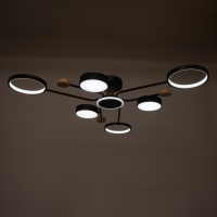 Люстра с ПДУ 2298/7BK LED 156Вт 3000-6000К черный 105х99х15 см BayerLux