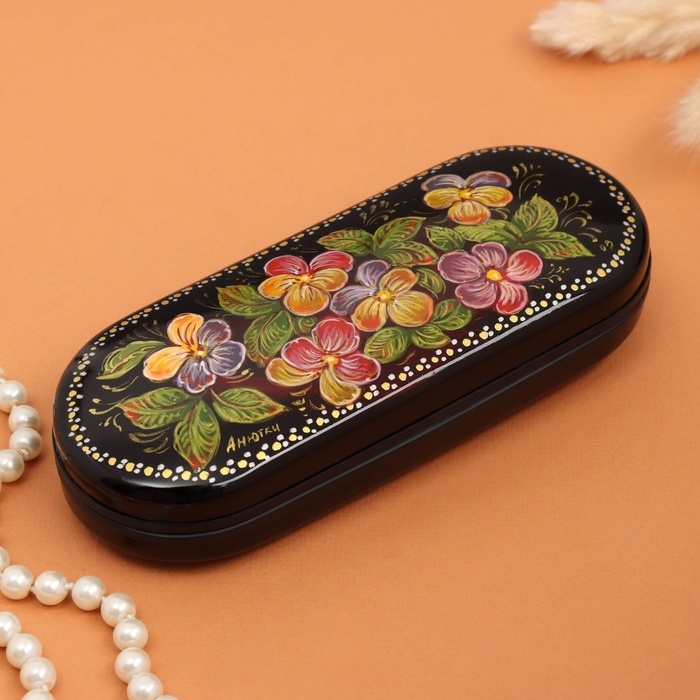 Очечник Очечник "Анютины глазки", чёрный, 17х7 см