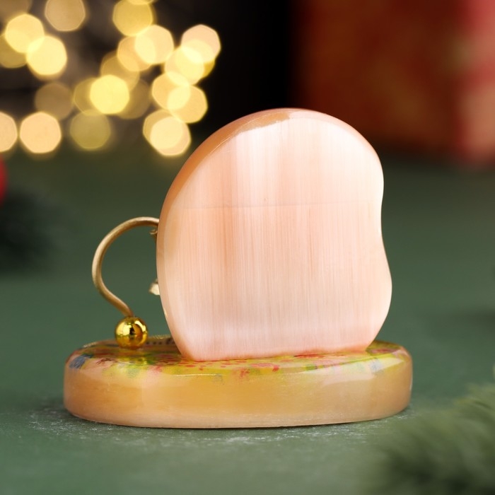 Новый год. Сувенир Новый год. Сувенир "Исполнения желаний вам! 2025", с колокольчиком, селенит, 6х6х4,5 см