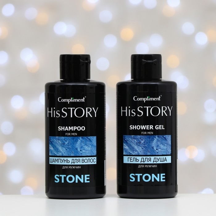 Подарочный набор косметики Compliment His Story Stone № 1431: шампунь, 320 мл, гель для душа, 320 мл Подарочный набор косметики Compliment His Story Stone № 1431: шампунь, 320 мл, гель для душа, 320 мл