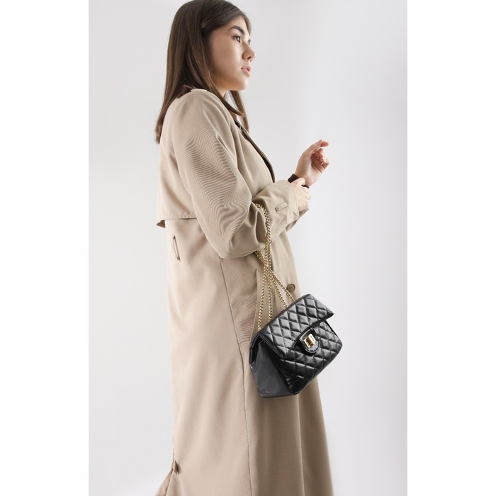 Сумка-мессенджер на клапане, цвет чёрный