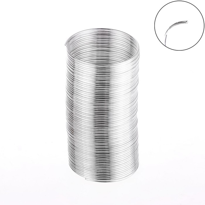 Проволока с памятью, d=2,2см, толщина 0.6мм, для кольца, 10 грамм, цвет серебро Проволока с памятью, d=2,2см, толщина 0.6мм, для кольца, 10 грамм, цвет серебро