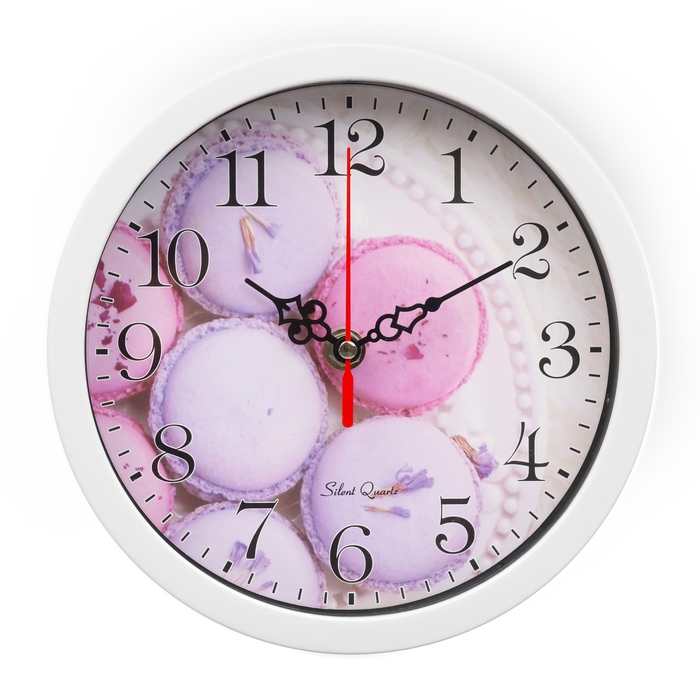 Часы настенные, серия: Кухня, Часы настенные, серия: Кухня, "Десерт", плавный ход, d-20 см, белые