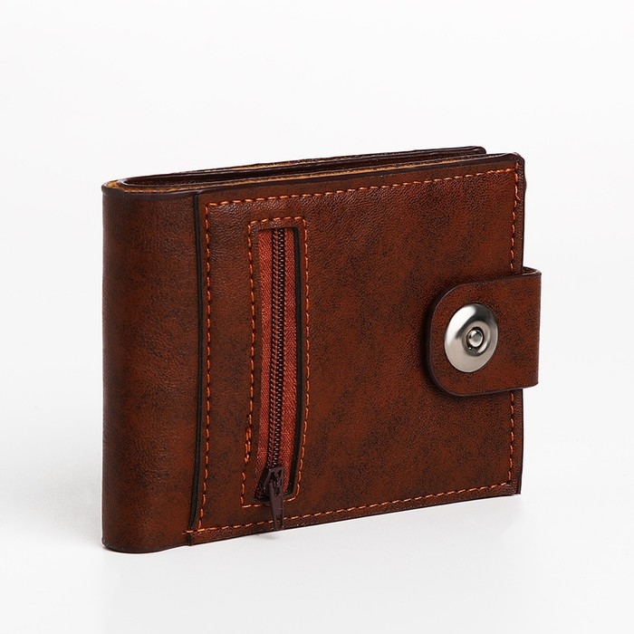 Портмоне мужское на магните, отдел для купюр, для карт, для монет, цвет коричневый Портмоне мужское на магните, отдел для купюр, для карт, для монет, цвет коричневый