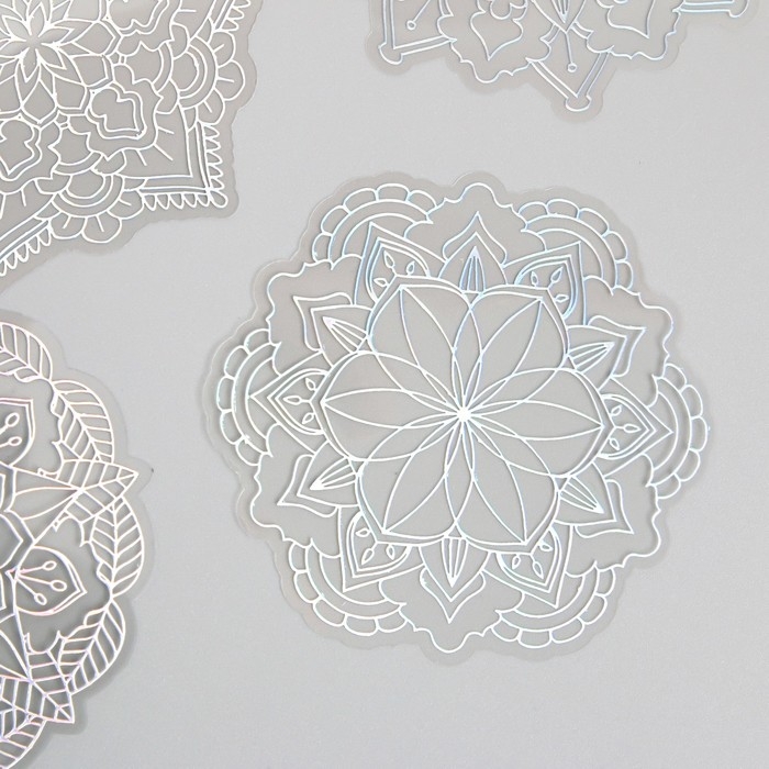 Наклейки для творчества Наклейки для творчества "Голография. Снежинки" d=10 см набор 10 шт 0,2х14х11 см