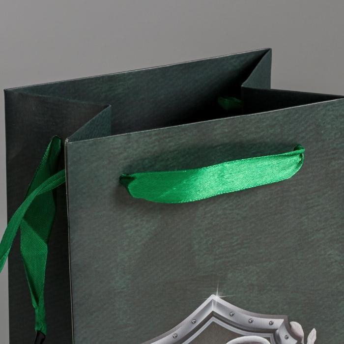 Пакет подарочный под бутылку, упаковка, «23 Февраля», 36 х 13 х 10 см