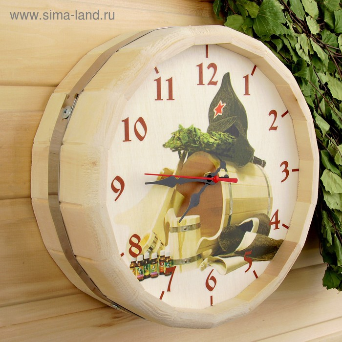 Часы банные бочонок  Часы банные бочонок "Добропаровъ, банька"