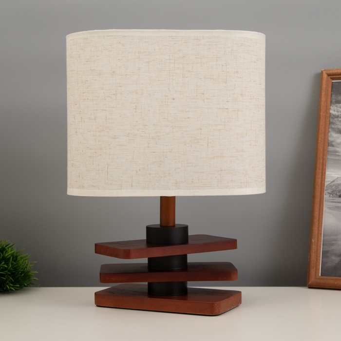 Лампа настольная Лампа настольная "Картер" 1х40Вт Е27 орех красный 12х25х33,5см