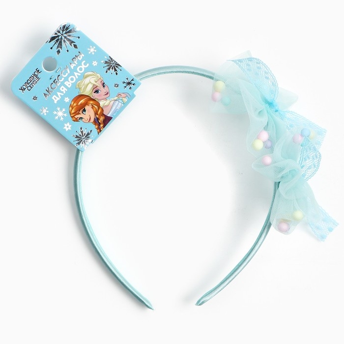 Ободок для волос голубой, цветы, 11 см, Холодное сердце Ободок для волос голубой, цветы, 11 см, Холодное сердце