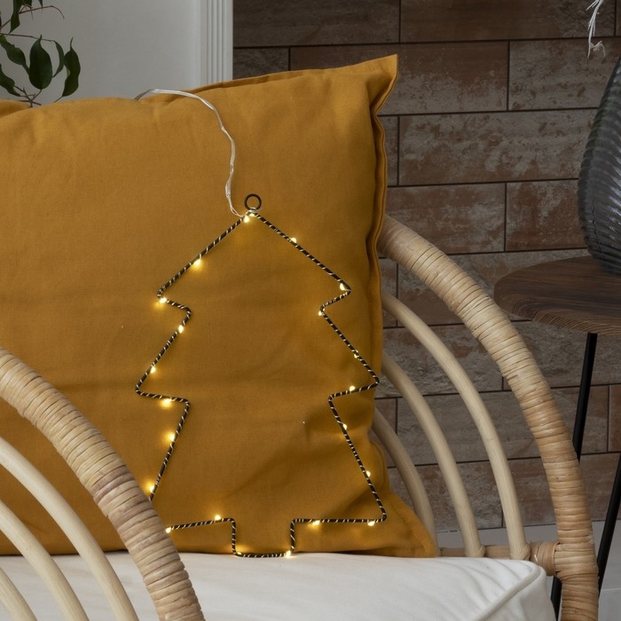 Светодиодная фигура «Ёлка» 20 × 29 см, металл, батарейки ААх2 (не в комплекте), свечение тёплое белое Светодиодная фигура «Ёлка» 20 × 29 см, металл, батарейки ААх2 (не в комплекте), свечение тёплое белое