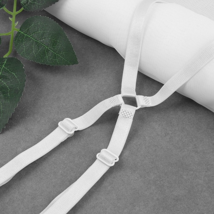 Бретели текстильные, крестообразные, 1 см, цвет белый Бретели текстильные, крестообразные, 1 см, цвет белый