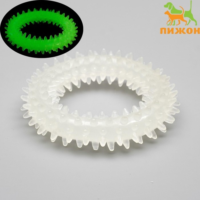 Игрушка для собак, светящаяся в темноте, Игрушка для собак, светящаяся в темноте, "Кольцо с шипами", 9 см