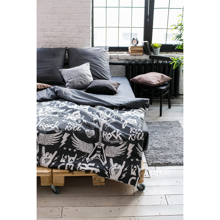 Постельное бельё Постельное бельё "Этель" 2 сп Rock&Roll 175*215 см, 200*220 см, 70*70 см -2 шт,100% хл, бязь 125 г/м2