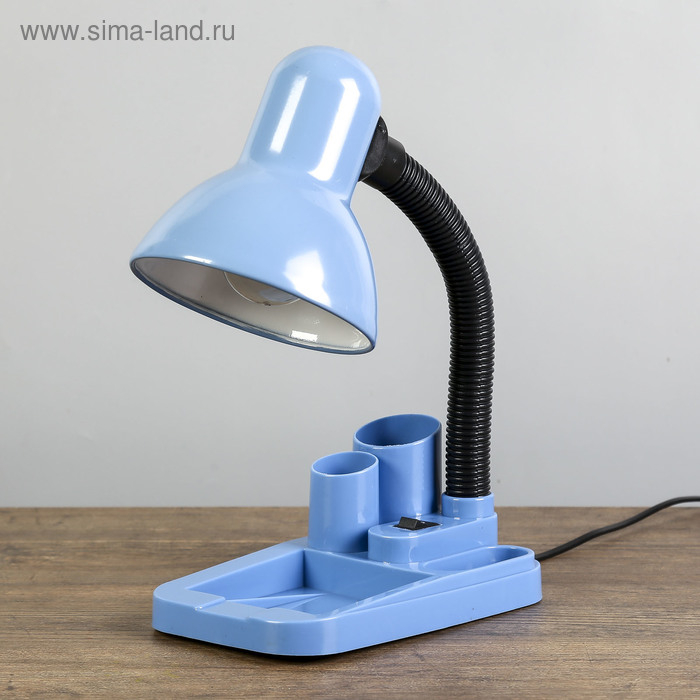 Лампа настольная  Лампа настольная "Мудрец" Е27 40W,  220В синий 18х11,5х33 см RISALUX