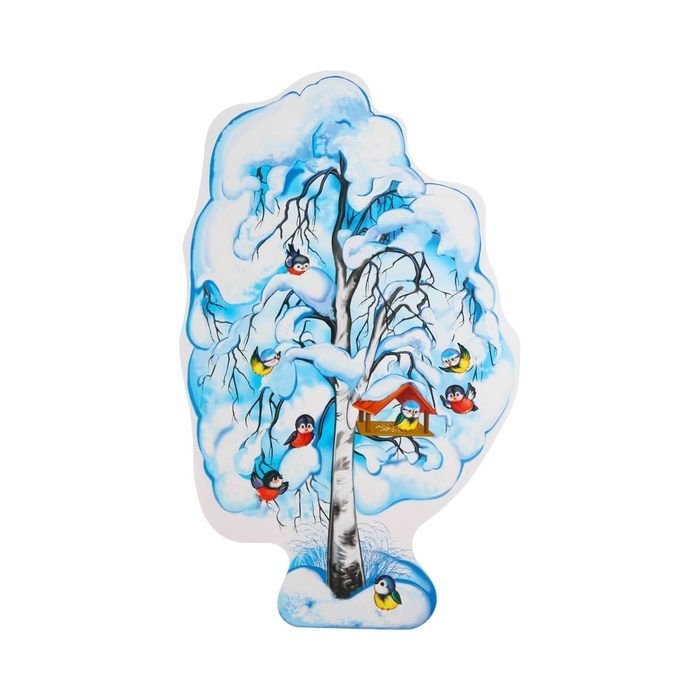 Плакат вырубной Плакат вырубной "Берёза зимняя" двухсторонний, 68 х 41 см