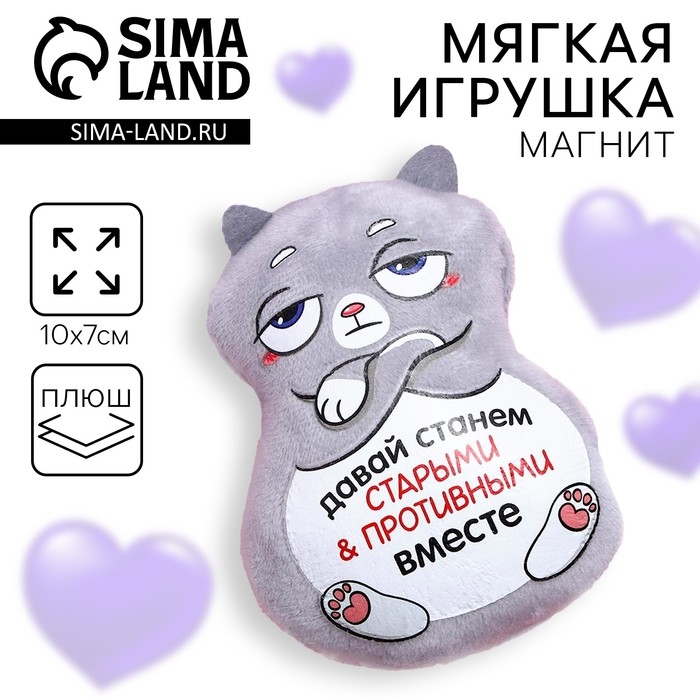 Магнит «Давай станем старыми и противными вместе», кот Магнит «Давай станем старыми и противными вместе», кот