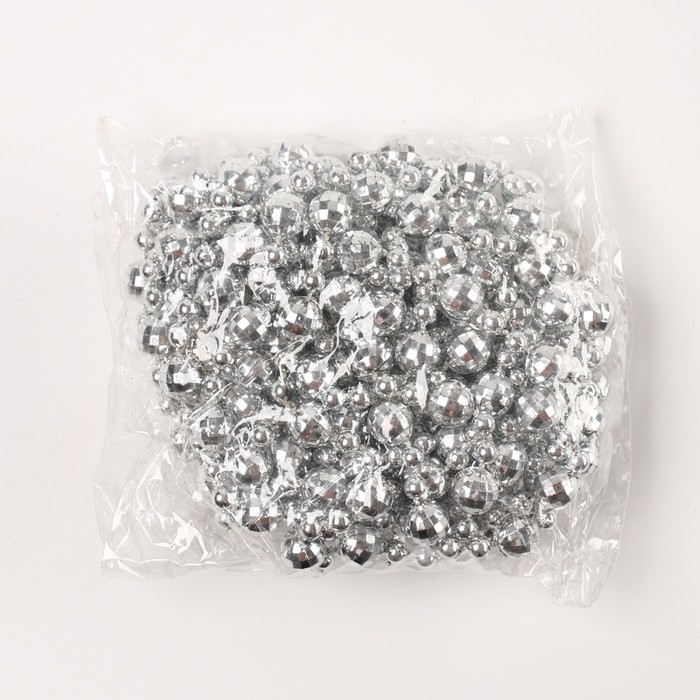 Новогодние бусы на ёлку, на Новый год, 0,8х0,8х300 см., цвет серебристый Новогодние бусы на ёлку, на Новый год, 0,8х0,8х300 см., цвет серебристый