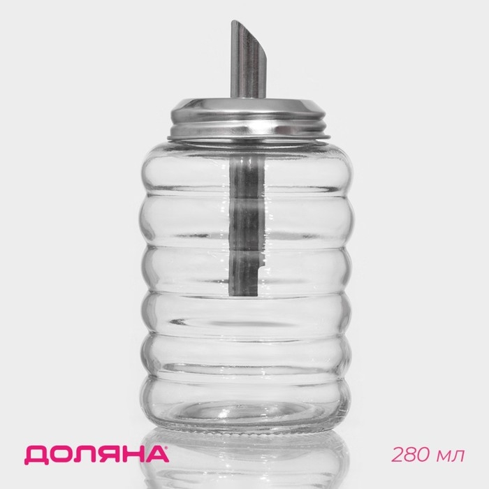 Сахарница стеклянная с дозатором Доляна «Волны», 280 мл, 7×13,5 см Сахарница стеклянная с дозатором Доляна «Волны», 280 мл, 7×13,5 см