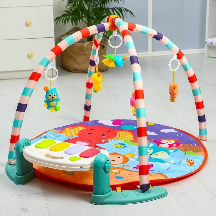 Развивающий коврик «Игра малыша», с пианино, круглый, голубой Развивающий коврик «Игра малыша», с пианино, круглый, голубой