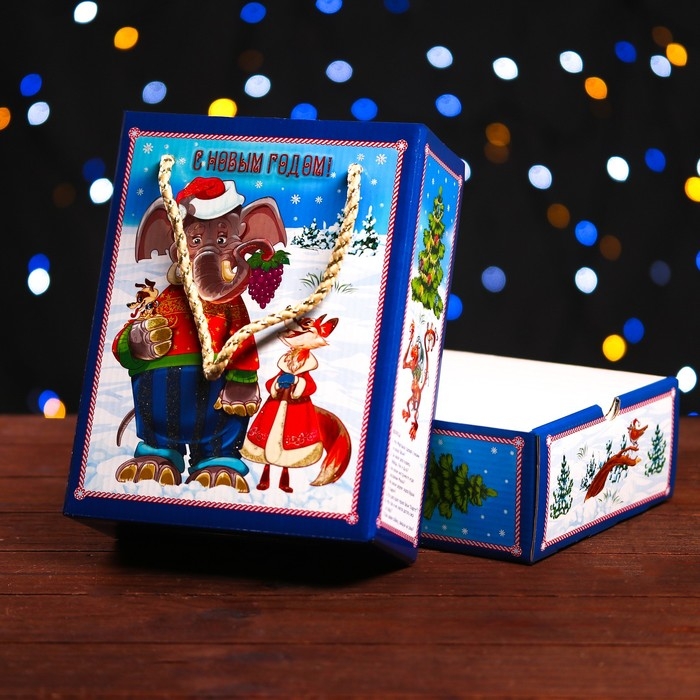 Новый год. Подарочная коробка Новый год. Подарочная коробка "Квартет" 16,5 х 7,9 х 20,8 см.